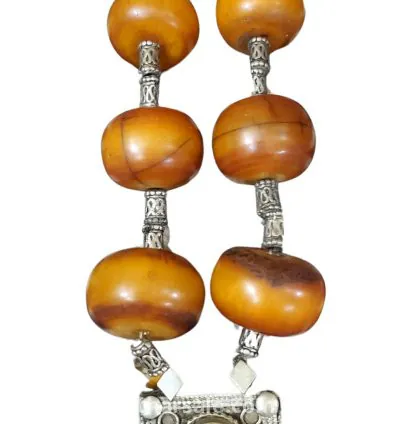 Antique necklaces decorated with antique bakelite beads. Necklaces are about 100 years old. 3