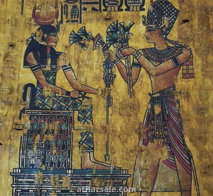 برديه فرعونيه تم تعتيقها بواسطه مرممى اثار مصريه