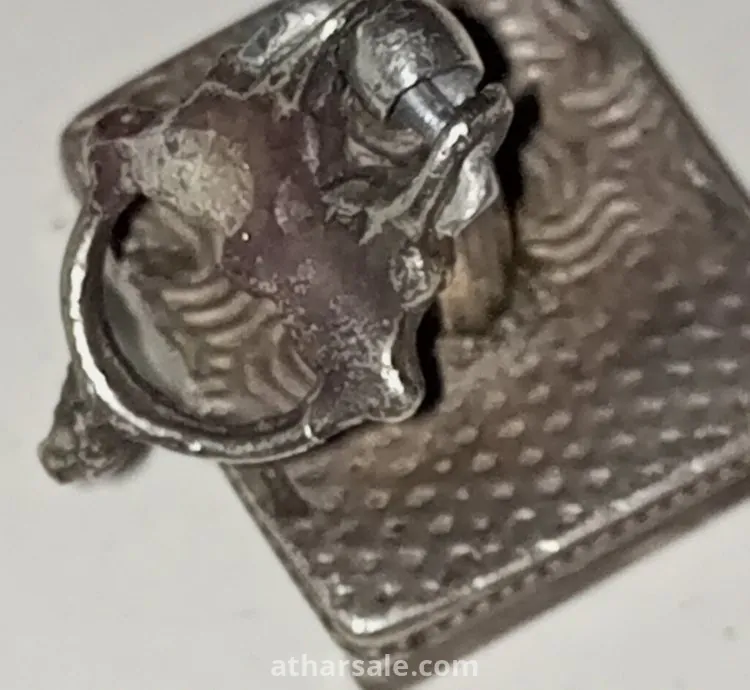 ختم عثماني فضه بحجر كهرمان