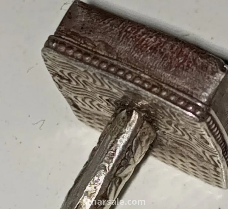 ختم عثماني فضه بحجر كهرمان