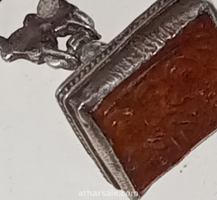 ختم عثماني فضه بحجر كهرمان