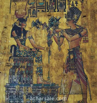 برديه فرعونيه تم تعتيقها بواسطه مرممى اثار مصريه