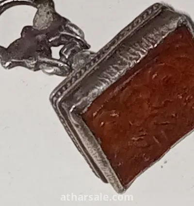 ختم عثماني فضه بحجر كهرمان