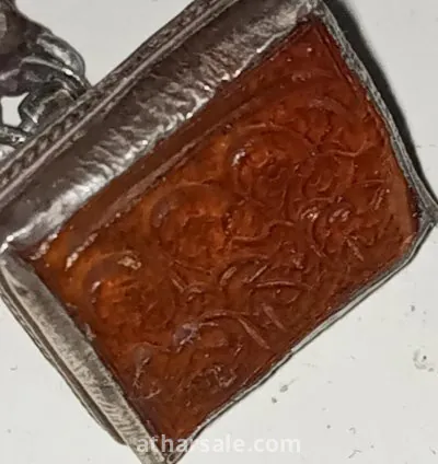 ختم عثماني فضه بحجر كهرمان 4