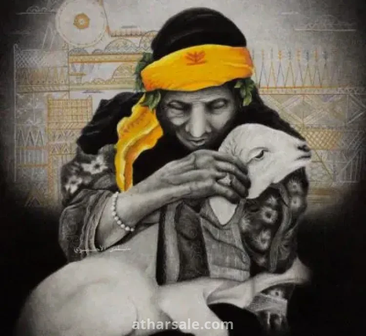 اللوحة الأصلية  للعجوز ( ثمراء )