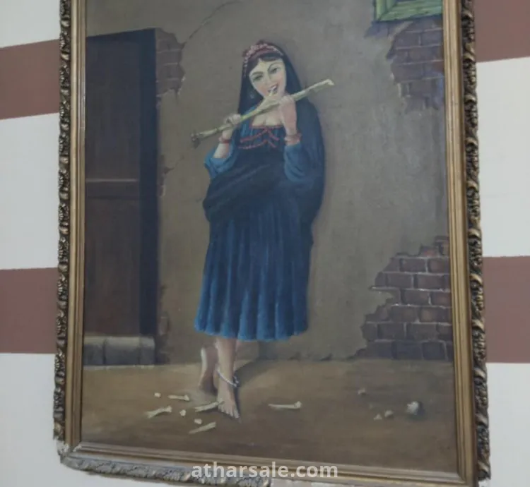 لوحة قديمة لفلاحة