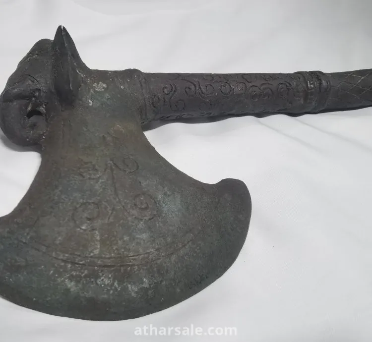 Antique Ceremonial Bronze Axe – Southeast Asia – Elephant Motif – Possibly 15th Century