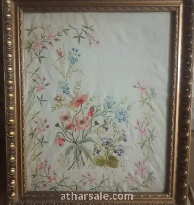 تابلوه تطريز شغل يدوي عمره 70 عام