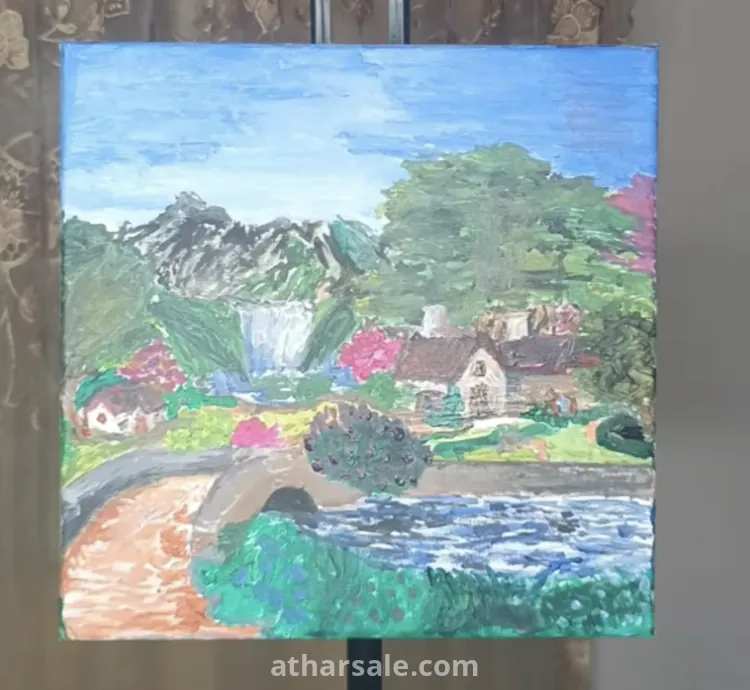 لوحة زيتية أصلية على قماش – منظر طبيعي خلاب