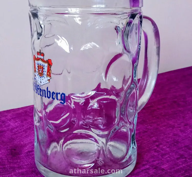 كأس انتيك من الزجاج النمساوي الاصلي المختوم سعة 1 لتر