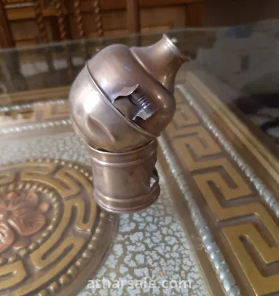 Antique copper fava bean pot