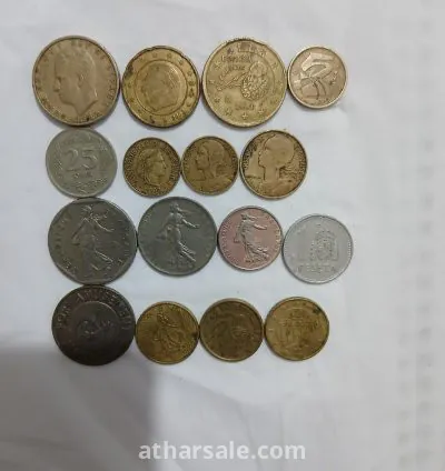 عملات متنوعة مغربية وأوروبا قديمة