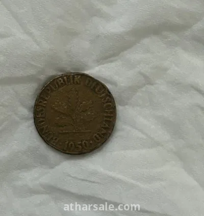 عملة 1مارك ألمانية من النحاس والنيكل طبعة عام 1950