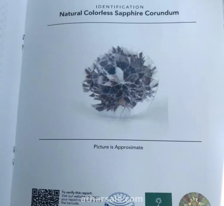 ياقوت ابيض نادر الحجم 6.37 قيراط مع شهادة MT الموقع جدة