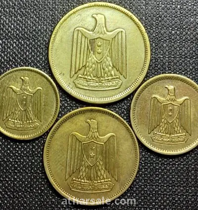 طقم عملات معدنية مصرية النسر إصدار الستينات