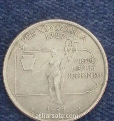 Five Cents of Jefferson's Era in 2000 and quarter A dollar  Washington era in 1999 3