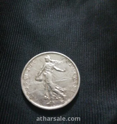 عمله فضه عيار ٨٣٥ فرانك فئه ٥ فرانك فرنسي بتاريخ ١٩٦٠