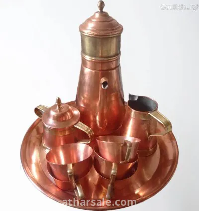 صينية قديمة من النحاس الاحمر 4