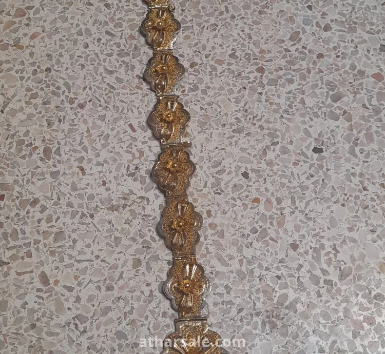 حزام(مضمة)فضة مصوغة بالذهب قديمة،