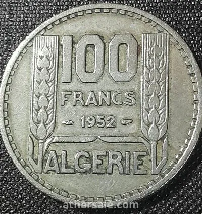 100 فرنك جزائرى إصدار عام 1952