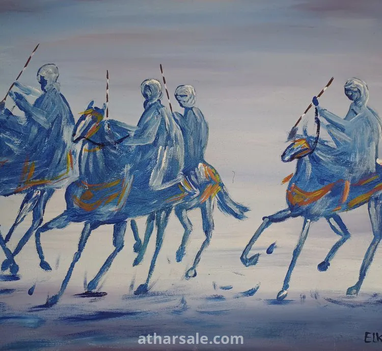 لوحة إصلية لفن التبوريدة المغربية