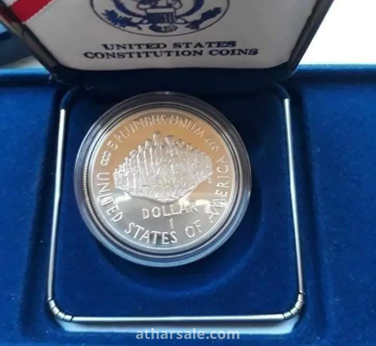 دولار امريكي تذكاري فضة وزن ٢٦.٧٧  عيار ٩٠٠ انسر بروف  ضمن علبة