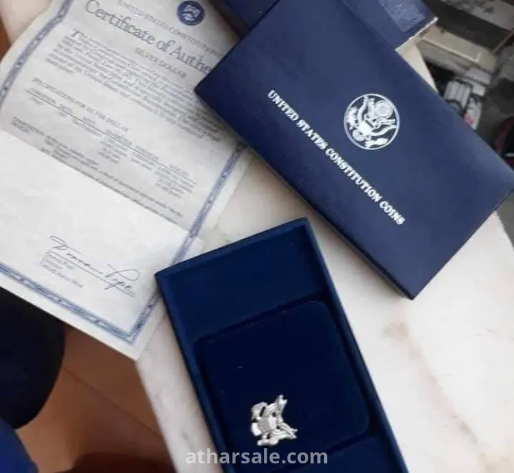 دولار امريكي تذكاري فضة وزن ٢٦.٧٧  عيار ٩٠٠ انسر بروف  ضمن علبة