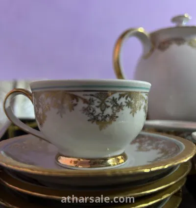 إبريق شاي تراثي من Santa Clara بزخرفة ذهبية أنيقة 10