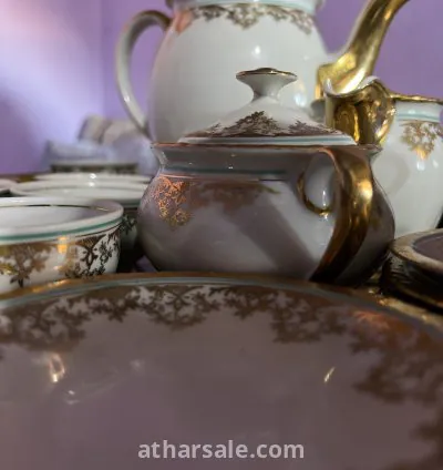 إبريق شاي تراثي من Santa Clara بزخرفة ذهبية أنيقة 9