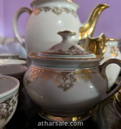 إبريق شاي تراثي من Santa Clara بزخرفة ذهبية أنيقة 8