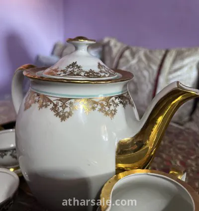 إبريق شاي تراثي من Santa Clara بزخرفة ذهبية أنيقة 5