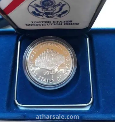 دولار امريكي تذكاري فضة وزن ٢٦.٧٧  عيار ٩٠٠ انسر بروف  ضمن علبة