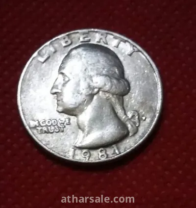 عمله فضيه ربع دولار أمريكى ١٩٨١