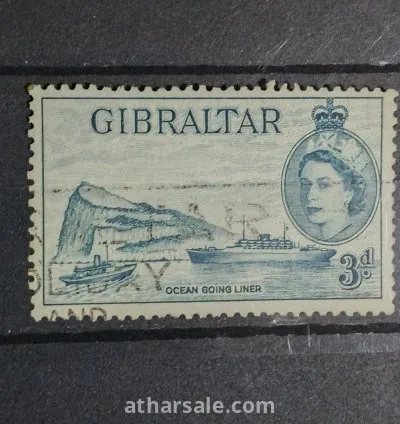 طابع حكم بريطانيا الملكة إليزابيث على جبل طارق