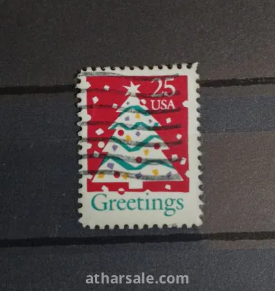 طابع شجرة عيد الميلاد مولد المسيح عيسى