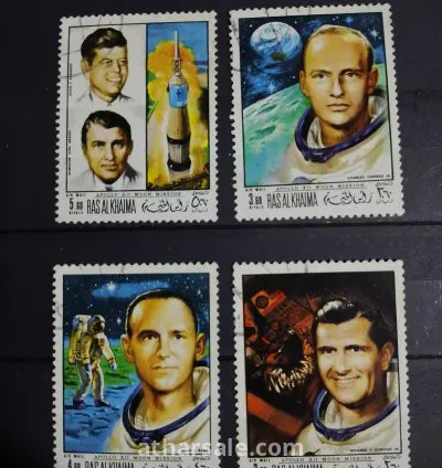 طابع هبوط أول انسان على سطح القمر