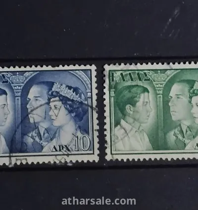 طابع الملك بولس وزوجتة اليونان