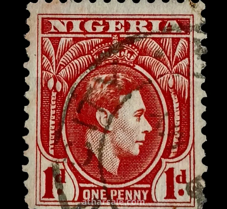 طابع المستعمرة البريطانية فى نيجيريا الملك جورج السادس
