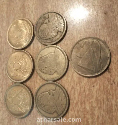 عشر مليمات ابو الهول 1958 و 2 قرش 1980 و خمسة قروش 1983