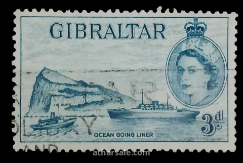 طابع المستعمرة البريطانية فى جبل طارق الملكة إليزابيث