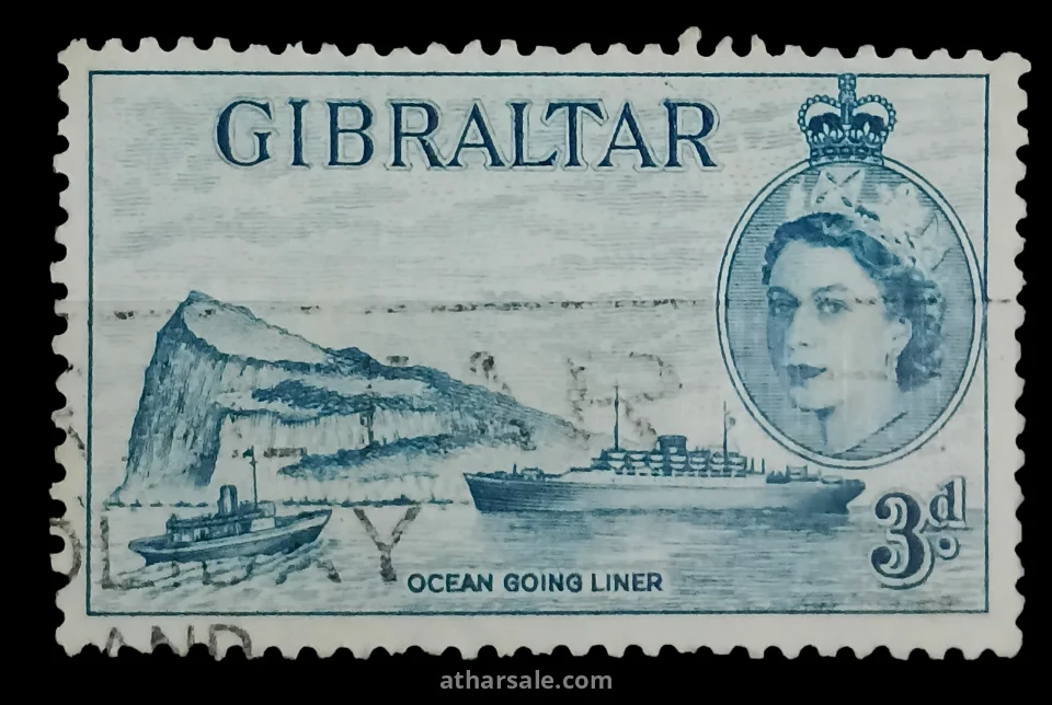 طابع المستعمرة البريطانية فى جبل طارق الملكة إليزابيث