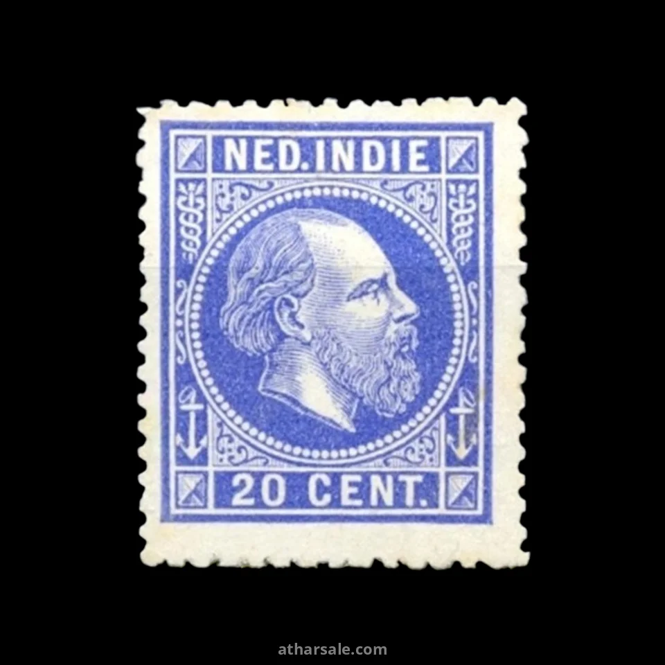 طابع المستعمرة الهولندية فى إندونيسيا الملك ويليم الثالث