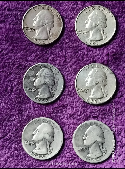 Coins Quarter Dollar Silver Six