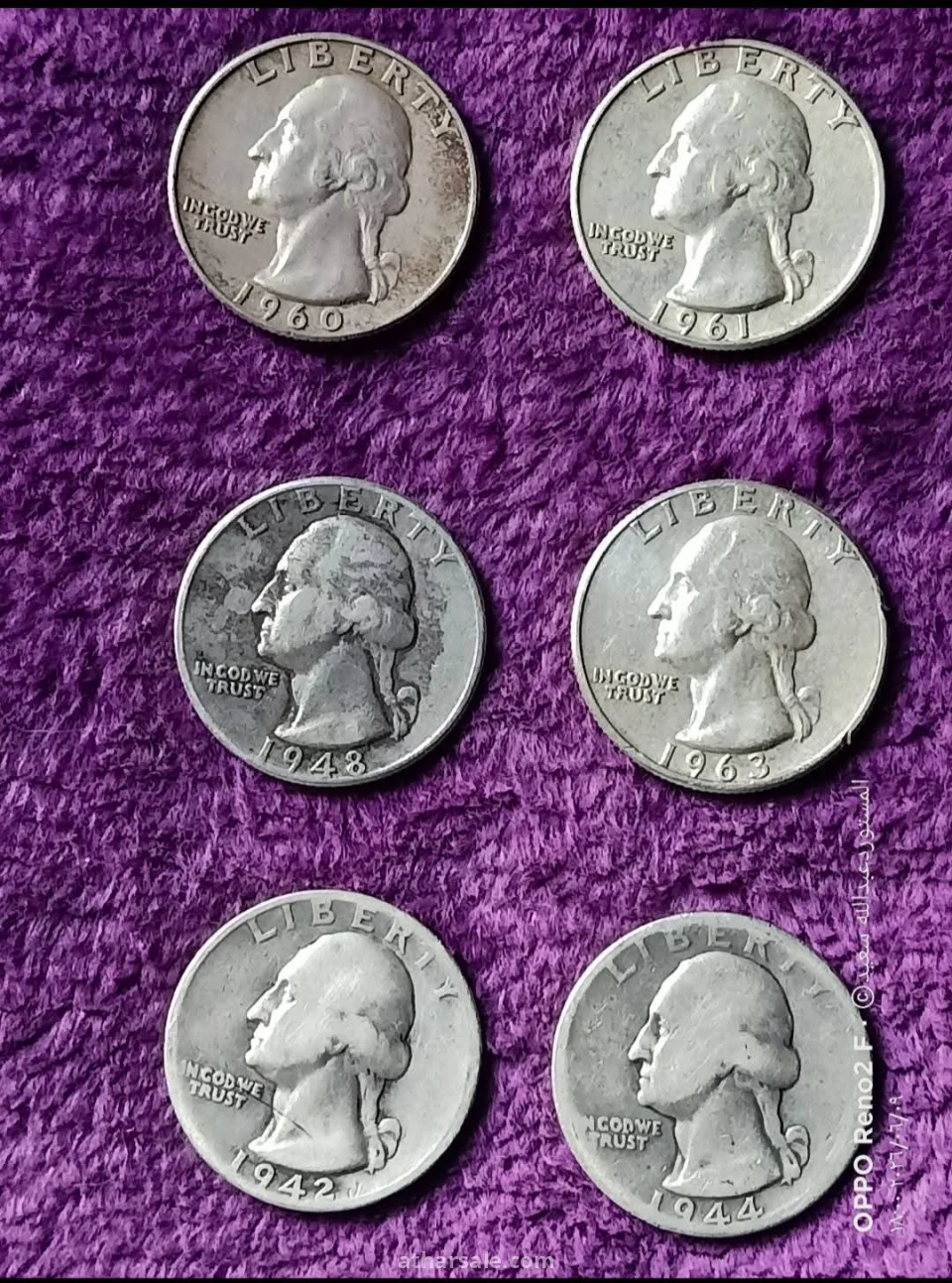 Coins Quarter Dollar Silver Six