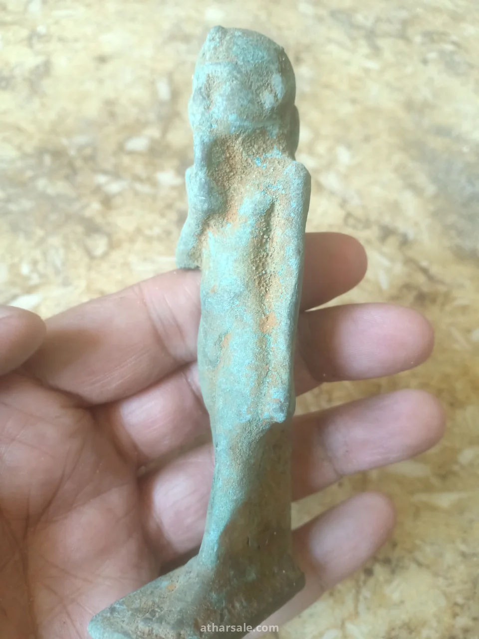 اثار اغريقيه معدن برونز قديم للملك خونسو الزمن باين عليها الطول 12 تقريبا